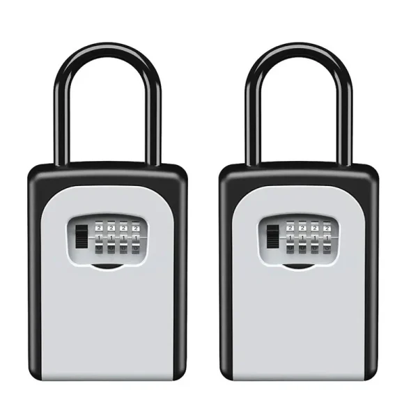 Fayleeko Key Lock Box Wall Mounted, Portable Lock Box for House Key, 5 Key Capacity, Weatherproof Resettable Code House Key Safe Security