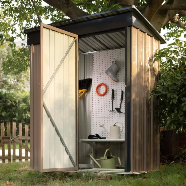 5 x 3 ft Lockable Metal Garden Shed Steel Anti-corrosion