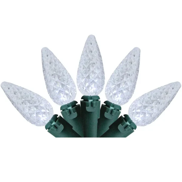 Northlight Set of 70 Pure White LED C6 Christmas Lights - Green Wire
