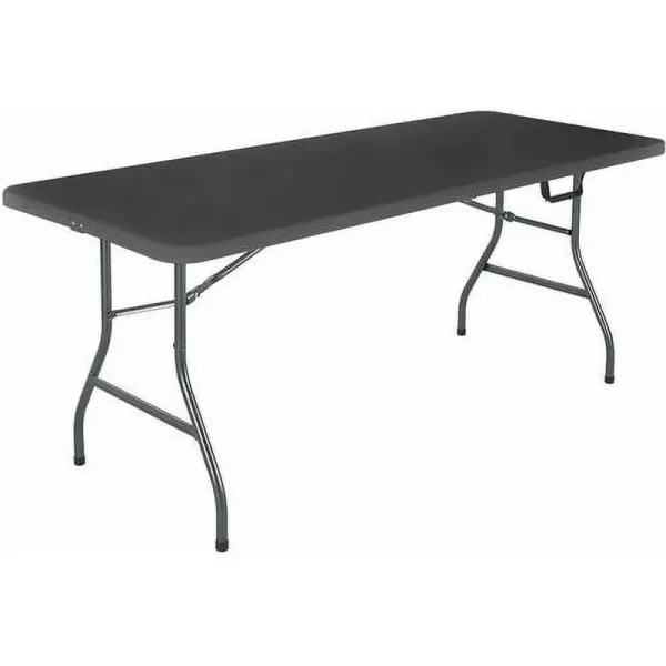 Cosco 6 Foot Centerfold Folding Table, Black