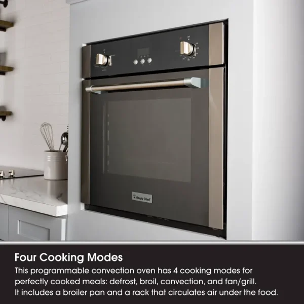 Magic Chef MCSWOE24S 24" Electric Built in Single Wall Oven Stainless