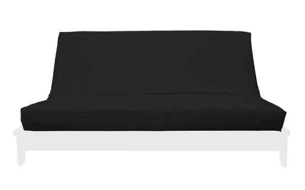 Premium Solid Black Futon Cover by Prestige