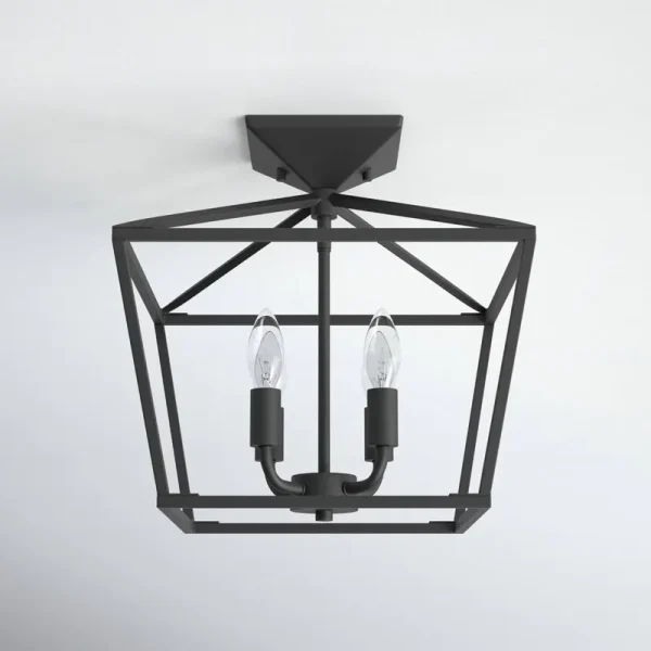 Hastings 4 Light Semi Flush Mount Fixture Finish: Matte Black