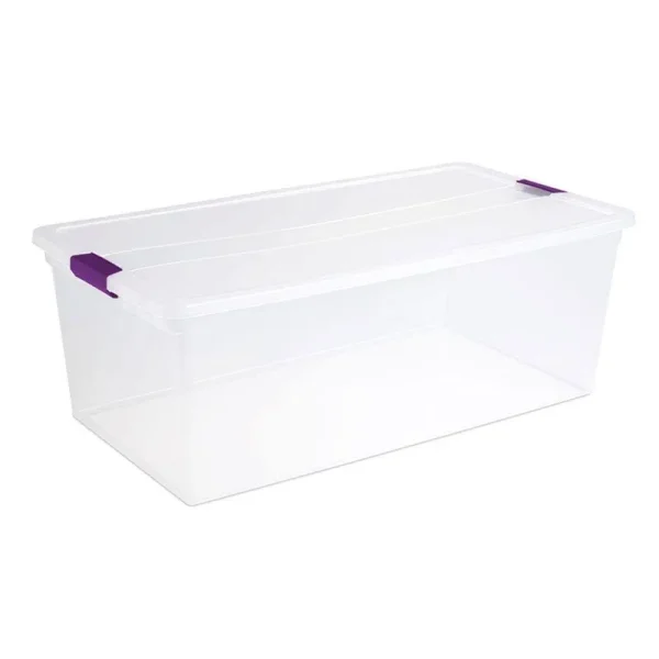 Sterilite View Latch Box, Clear, 110 Quart Capacity