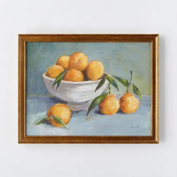 18" x 14" Citrus Harvest Framed Wall Canvas Antique Gold - Threshold Designed with Studio McGee