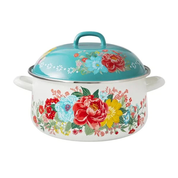 The Pioneer Woman Fancy Flourish Enamel on Steel 6.4-Quart Dutch Oven, Size: 1 Piece