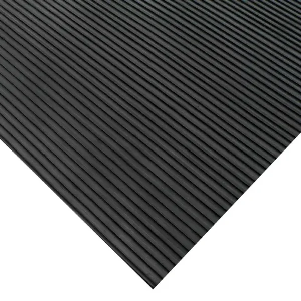 Rubber-Cal Ramp-Cleat Non-Slip Outdoor Rubber Mats - 1/8 in x 3 ft x 6 ft Floor Mat, Black