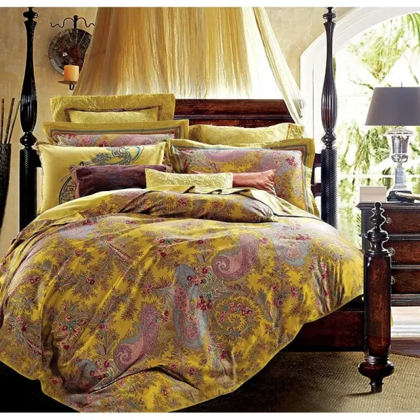 Chinoiserie Vintage Paisley Duvet Cover Set Winston Porter Size: Queen - Black