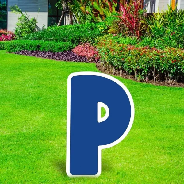Blue Letter Corrugated Plastic Yard Sign, 24in Birthday Party