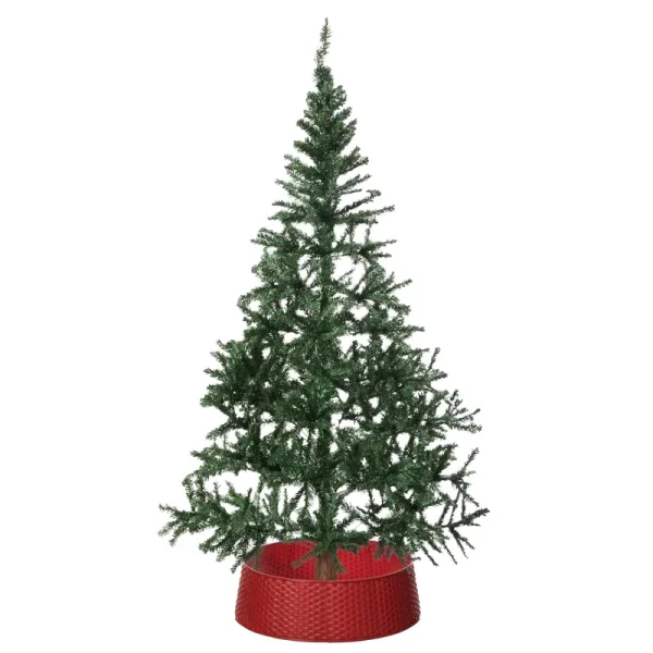 Gardenised Large Rattan Christmas Tree Skirt, Red