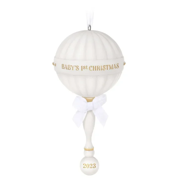 Hallmark Baby's First Christmas Rattle 2023 Porcelain Ornament