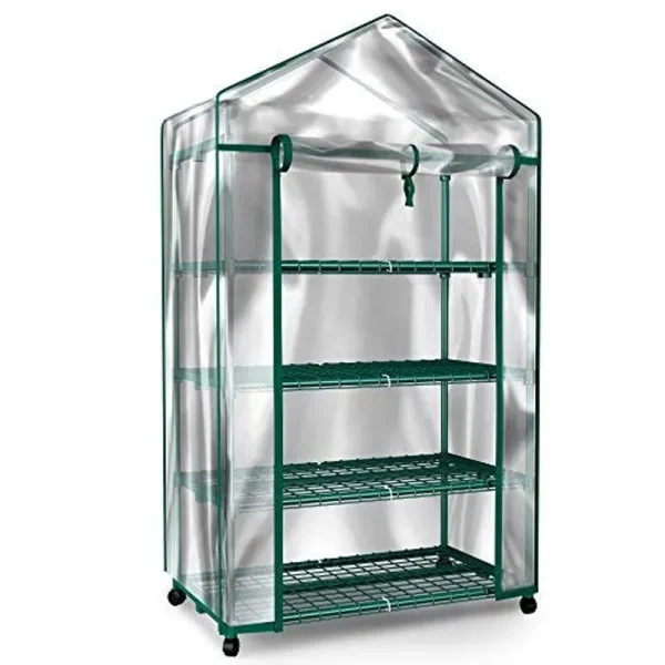 Home-Complete Mini Greenhouse-4-Tier Indoor Outdoor Sturdy Portable Shelves-Grow