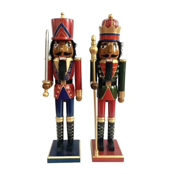 Santa's Workshop 24" Black King Guard Nutcracker, Set of 2 - Multi