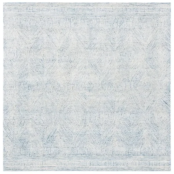 Colbert Handmade Tufted Wool Area Rug in Ivory/Blue Dakota Fields Rug Size: Square 6'