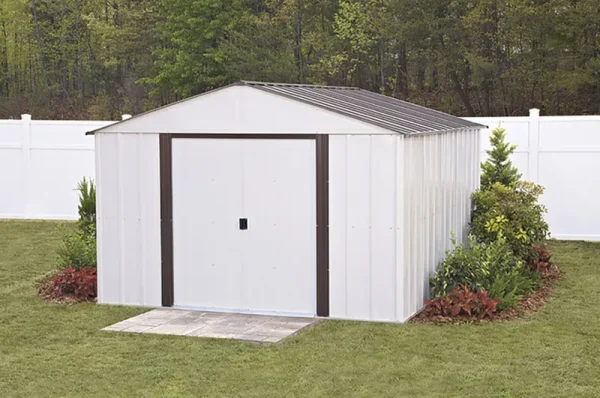 Arrow 10-ft x 12-ft High Point Galvanized Steel Storage Shed in Off-White | LW1012