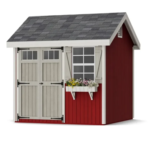 Little Cottage Co. 8x8 Colonial Pinehurst Shed with Operable Window, Outdoor Wood Storage Do - It - Yourself Precut Kit