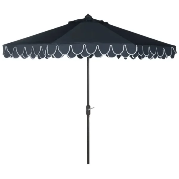 Safavieh Elegant Valance 9ft Umbrella - Navy/White
