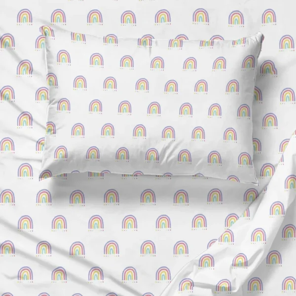 Saturday Park Doodle Rainbow 100% Organic Cotton Queen Sheet Set