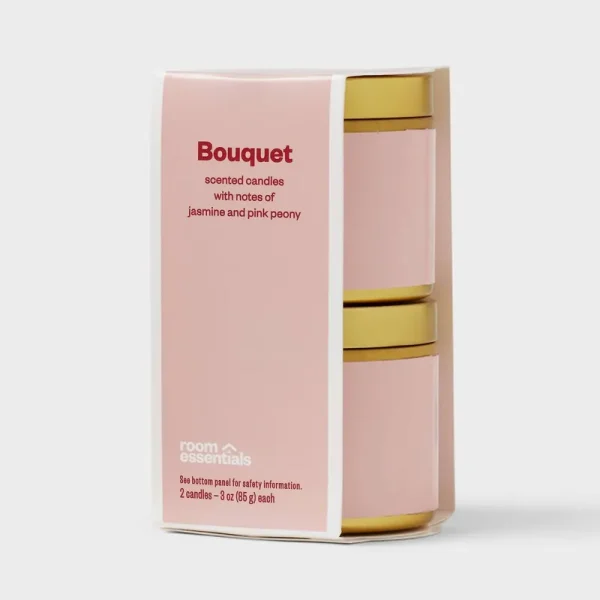 2pk 3oz Tin Gift Set Bouquet - Room Essentials