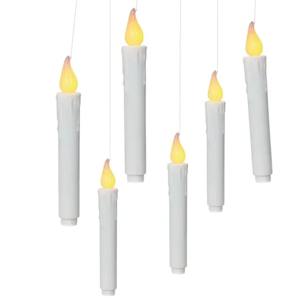 Holiday Time 6-Count Battery Operated LED Hanging Candle Lights, with Timer, Size: 7 inch