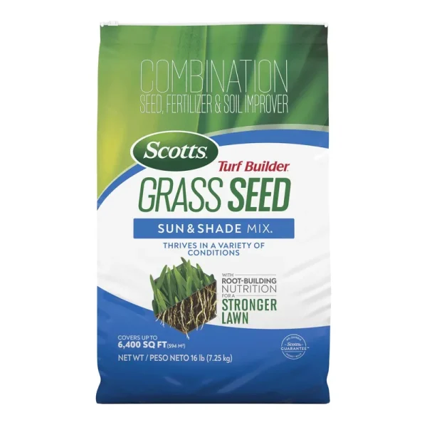 Scotts Turf Builder Grass Seed Sun & Shade Mix, 16 lbs.