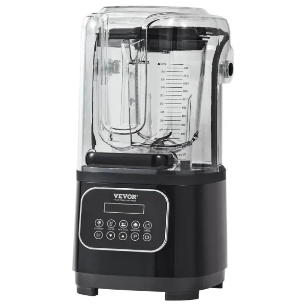 VEVOR Professional Blender with Shield, Commercial Countertop Blenders, 68 oz Jar Blender Combo, Stainless Steel 9 Speed & 5 Functions Blender, for