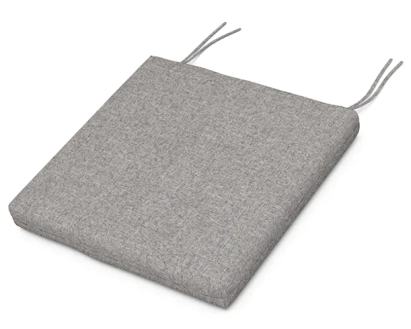 POLYWOOD Seat Cushion - in Grey Mist - Outdoor Furniture - Size 17.5"D x 20"W x 2.5"H