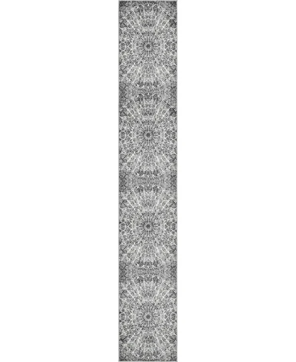 Unique Loom Grace Sofia Dark Gray 2' x 13' Runner Rug