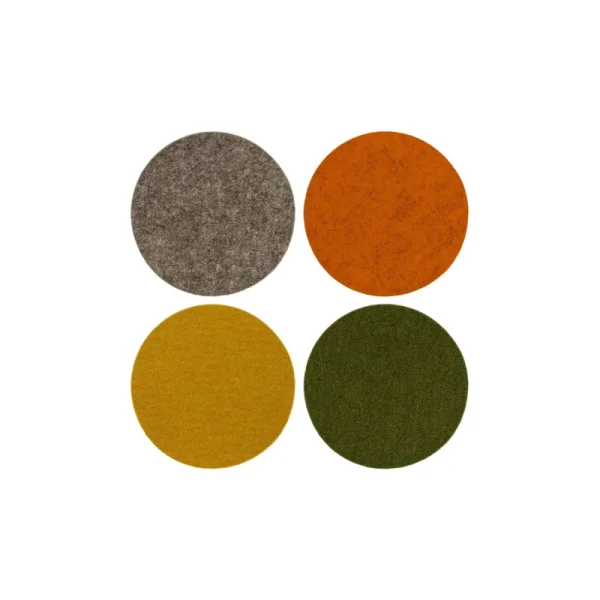 Bierfilzl Merino Wool Felt Round Coaster Multi 4 Pack - Expedition