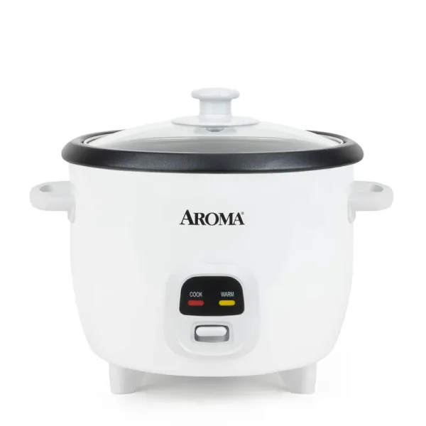 Aroma 6-Cup (Cooked) Rice & Grain Cooker, White