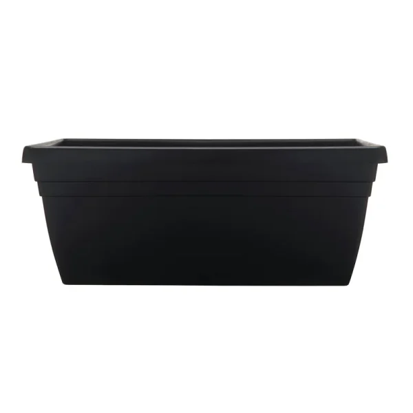 Style Selections 23.75-in W x 9.5-in H Black Plastic Traditional Indoor/Outdoor Railing Planter | SR2406BK