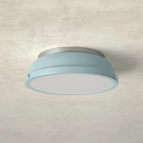 Calico 2 - Light 14" Flush Mount Birch Lane Fixture Finish: Pewter, Shade Color: Seafoam