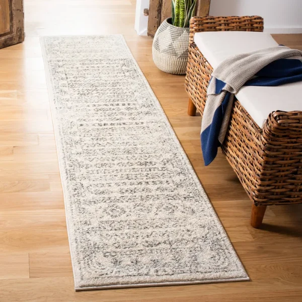 Safavieh Tulum Collection Rug - Ivory / Grey - 2x11 Feet