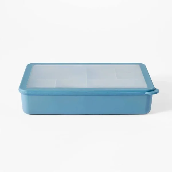 8 Compartment Large Plastic Snack Bento Box Blue - Figmint