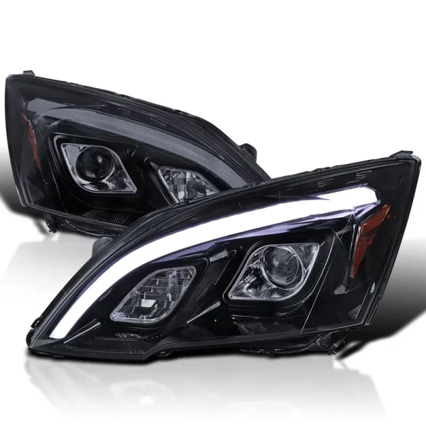 Spec - D Tuning JDM Glossy Black Smoke LED Projector Headlights Compatible with 2007 - 2011 Honda CR - V, Left + Right Pair Headlamps Assembly
