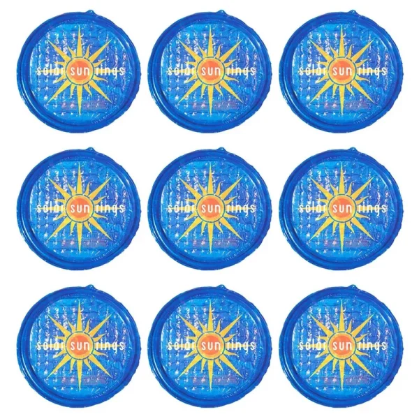 Solar Sun Rings UV Resistant Pool Spa Heater Circular Solar Cover, Blue (9 Pack)