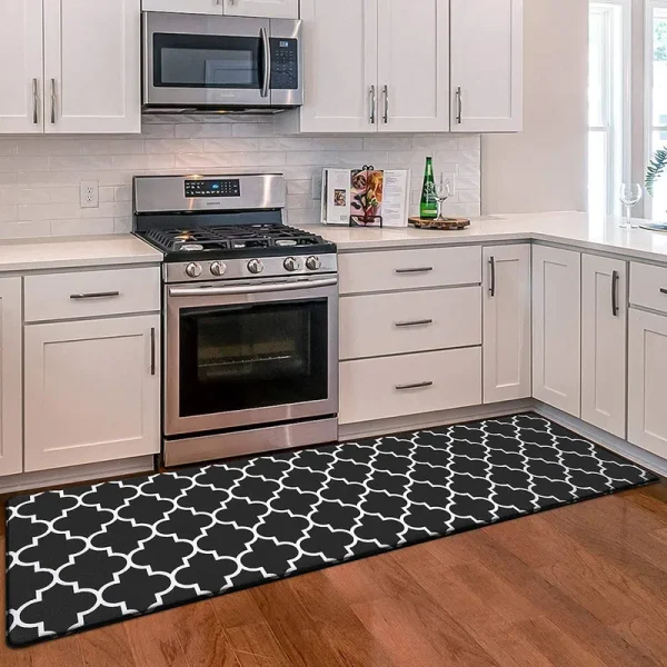 WISELIFE Kitchen Mat Cushioned Anti-Fatigue Kitchen Rug(Black)