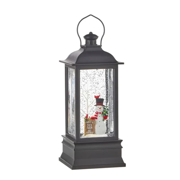 Raz 8.75 inch Frosty's Tree Farm Musical Lighted Water Lantern