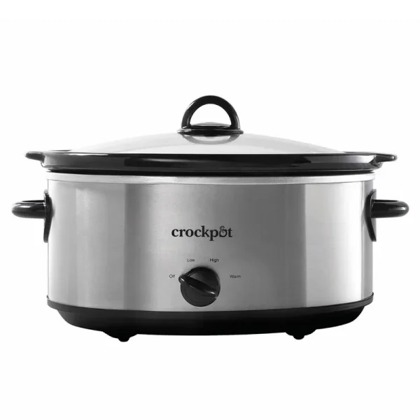 Crock-Pot Oval Manual Slow Cooker, Stainless Steel - 7 qt