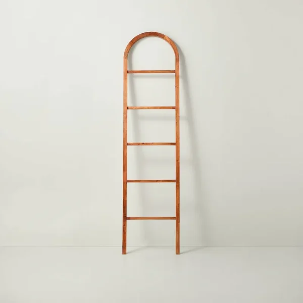 6' Arched Wood Throw Blanket Ladder Brown - Hearth & Hand with Magnolia