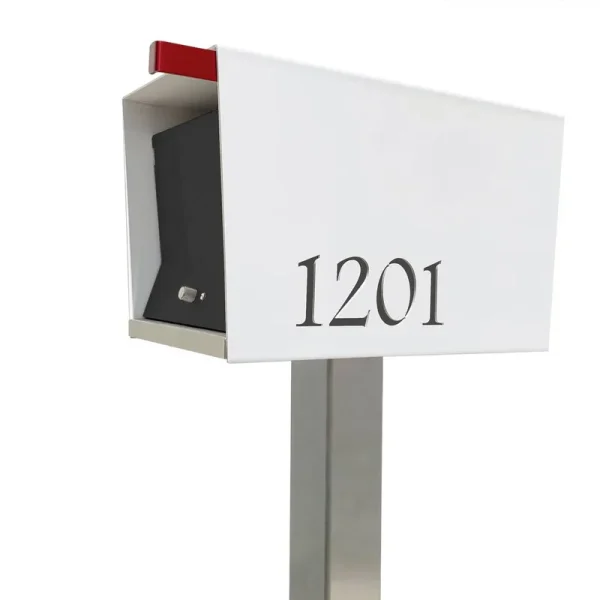 Uptown Box Post Mounted Mailbox TedStuff Mailbox Color: Jet Black/White