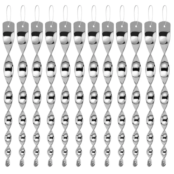 KINOEE Bird Reflective Scare Rods Spiral Reflective Intimidation Bird Device Effectively Keep Birds Away from Your House 12PCS