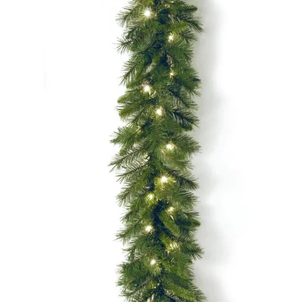National Tree Winchester Pine Garland with Clear Lights 9'