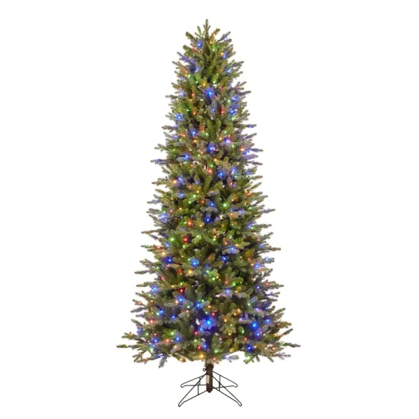 GE 7.5-ft Aspen Fir Pre-Lit Slim Artificial Christmas Tree with LED Lights | 20130LO
