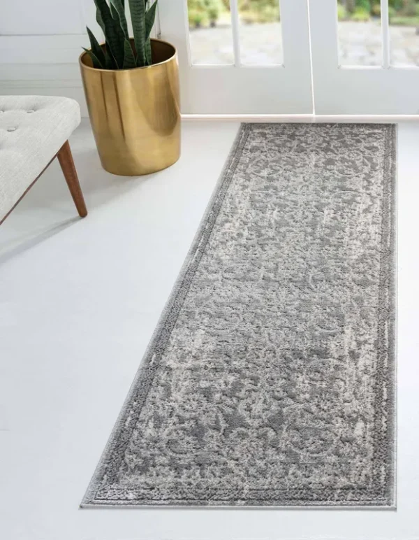 Unique Loom 3147391 2 ft. 2 in. x 8 ft. Albany Portland Runner Rug Gray