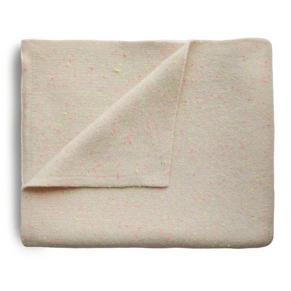 Mushie Knitted Confetti Baby Blanket (peach)