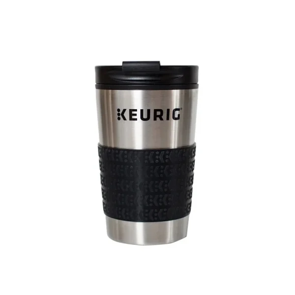 Keurig Stainless Steel Travel Mug, Silver/Black, 12 oz