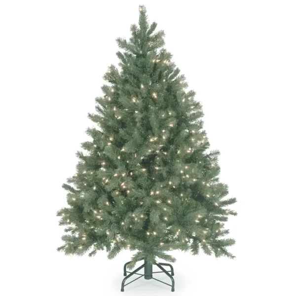 National Tree Downswept Douglas Blue Fir Tree with Clear Lights 4.5'