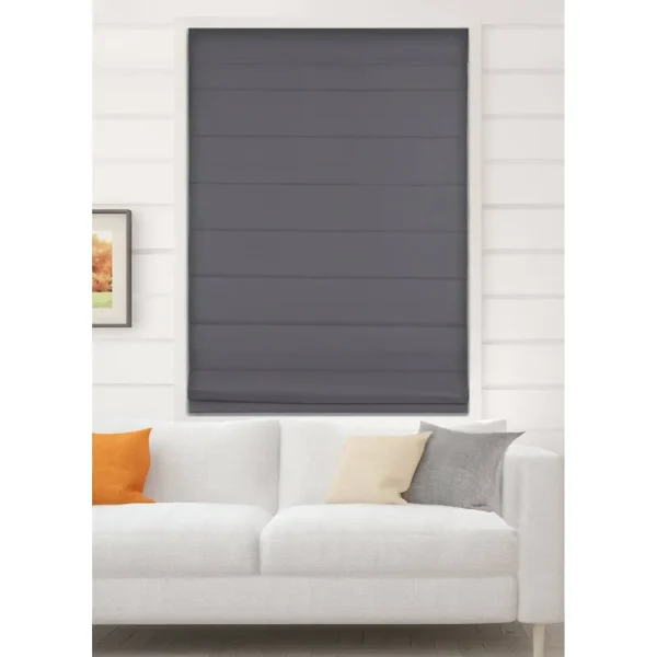 Arlo Blinds Graphite Room Darkening Cordless Lift Fabric Roman Shades - 24