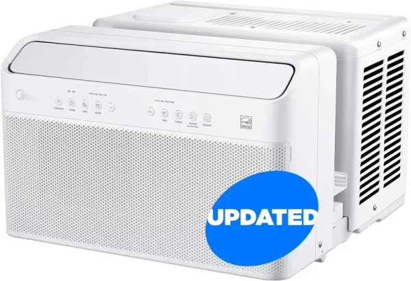 Midea 8, 000 BTU Smart Inverter U - Shaped Window Air Conditioner, MAW08W1QWT - T, Updated